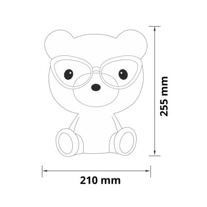 LED Stmievateľná detská nočná lampička LED/2,5W medveď modrý