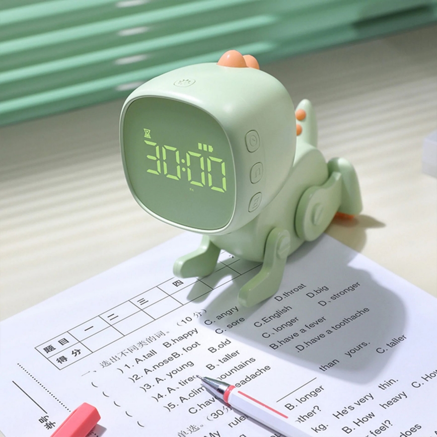 LED RGBW Stmievateľná detská nočný lampička s budíkom ROBOT LED/1W/5V 1200 mAh