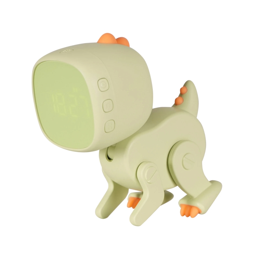 LED RGBW Stmievateľná detská nočný lampička s budíkom ROBOT LED/1W/5V 1200 mAh