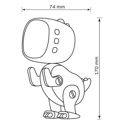 LED RGBW Stmievateľná detská nočný lampička s budíkom ROBOT LED/1W/5V 1200 mAh