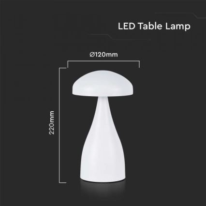 LED Stmievateľná dobíjacia dotyková stolná lampa LED/1W/5V 3000-6000K 1800 mAh biela