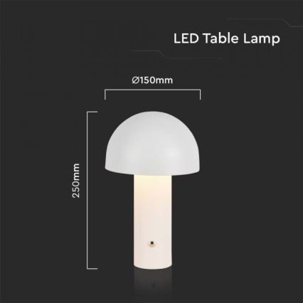 LED Stmievateľná dobíjacia dotyková stolná lampa LED/1W/5V 3000-6000K 1800 mAh biela