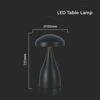 LED Stmievateľná dobíjacia dotyková stolná lampa LED/1W/5V 3000-6000K 1800 mAh čierna