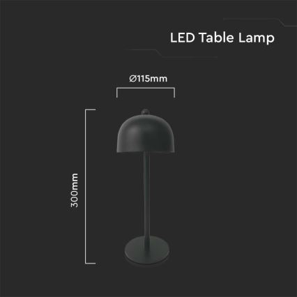 LED Stmievateľná dobíjacia dotyková stolná lampa LED/1W/5V 3000-6000K 1800 mAh čierna