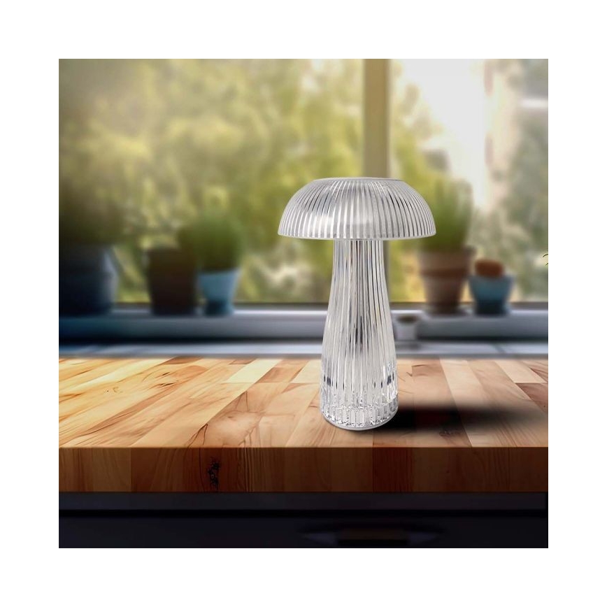 LED Stmievateľná dobíjacia dotyková stolná lampa LED/1W/5V 3000-6000K 1800 mAh číra