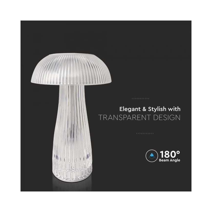 LED Stmievateľná dobíjacia dotyková stolná lampa LED/1W/5V 3000-6000K 1800 mAh číra