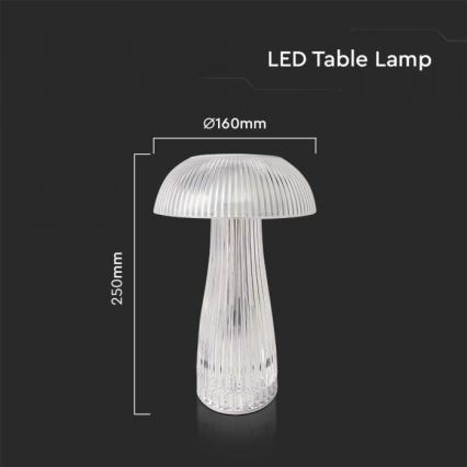 LED Stmievateľná dobíjacia dotyková stolná lampa LED/1W/5V 3000-6000K 1800 mAh číra