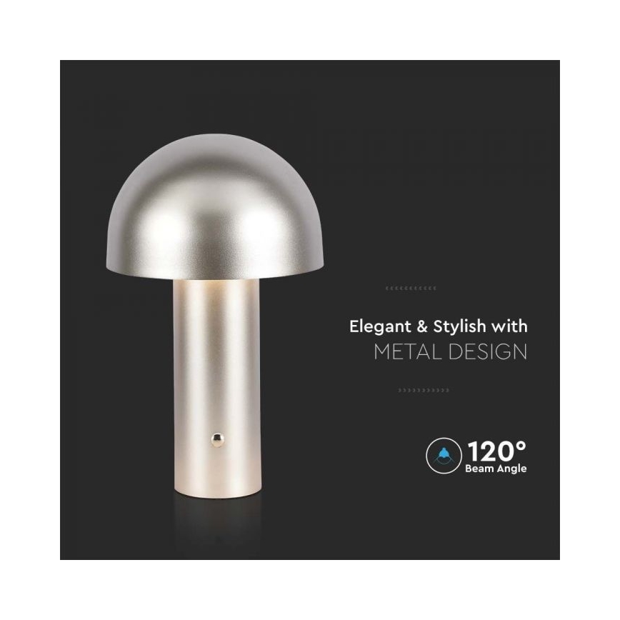 LED Stmievateľná dobíjacia dotyková stolná lampa LED/1W/5V 3000-6000K 1800 mAh zlatá