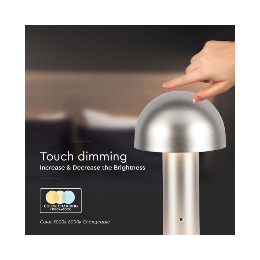 LED Stmievateľná dobíjacia dotyková stolná lampa LED/1W/5V 3000-6000K 1800 mAh zlatá