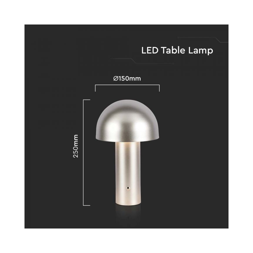 LED Stmievateľná dobíjacia dotyková stolná lampa LED/1W/5V 3000-6000K 1800 mAh zlatá