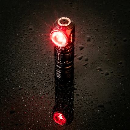 LED stmievateľná nabíjateľná čelovka s červeným svetlom 3v1 LED/10W/5V IP66 500 lm 800 mAh