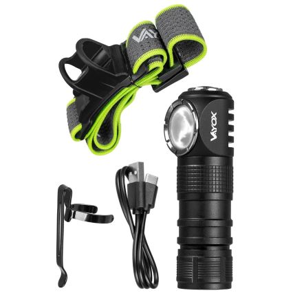 LED stmievateľná nabíjateľná čelovka s červeným svetlom 3v1 LED/10W/5V IP66 500 lm 800 mAh