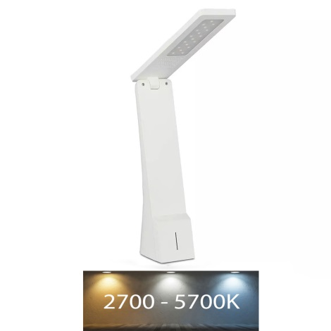 LED Stmievateľná dotyková dobíjacia stolná lampa USB LED/4W/5V 1200 mAh 2700K-5700K biela/zlatá