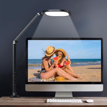 LED Stmievateľná dotyková flexibilná stolná lampa POINTIQ LED/15W/230V 3000-6500K CRI 96 čierna