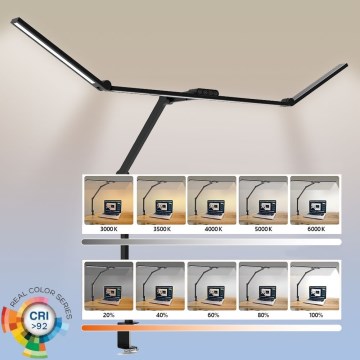 LED Stmievateľná dotyková flexibilná stolná lampa POINTIQ LED/36W/230V 3000-6500K CRI 92 čierna