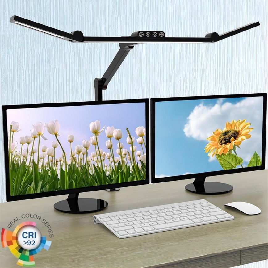 LED Stmievateľná dotyková flexibilní stolná lampa LED/24W/230V 3000-6500K CRI 92 čierna