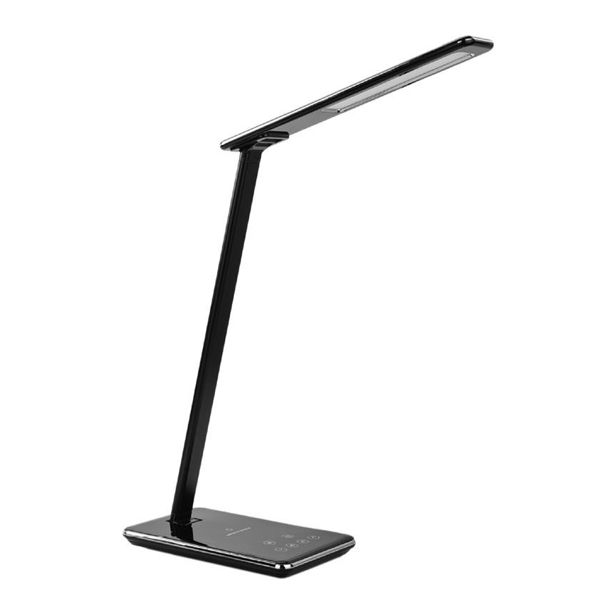 LED Stmievateľná dotyková stolná lampa s bezdrôtovým nabíjaním JOY LED/6W/230V + USB čierna