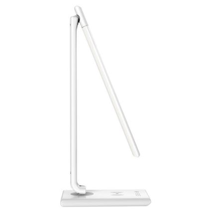 LED Stmievateľná dotyková stolná lampa s bezdrôtovým nabíjaním MEGGIE LED/8W/230V + USB
