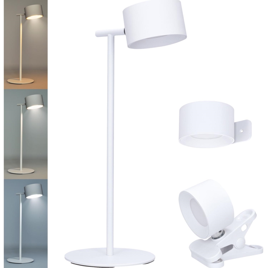LED Stmievateľná dotyková nabíjacia lampa 3v1 LED/4W/2000 mAh 3000/4000/6500K biela