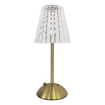 LED Stmievateľná dotyková nabíjacia stolná lampa ELBA LED/1,6W/800 mAh 3000/4000/6000K zlatá/číra