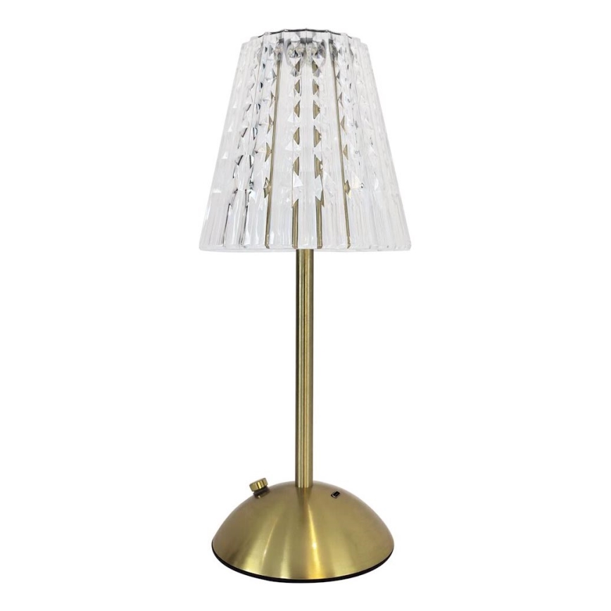 LED Stmievateľná dotyková nabíjacia stolná lampa ELBA LED/1,6W/800 mAh 3000/4000/6000K zlatá/číra