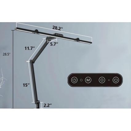 LED Stmievateľná dotyková flexibilní stolná lampa LED/24W/230V 3000-6500K CRI 92 čierna