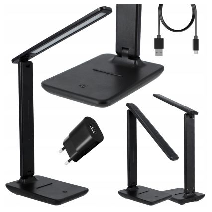 LED Stmievateľná dotyková stolná lampa LED/6W/230V 3000/4000/6000K čierna