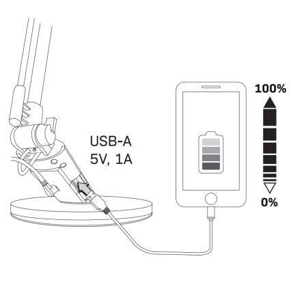 LED Stmievateľná dotyková stolná lampa OPTIMUM LED/7W/230V USB 3000/4000/6000K strieborná
