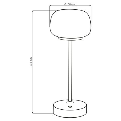 LED Stmievateľná dotyková stolná lampa RIMINI LED/2W/5V USB 2000 mAh čierna/biela