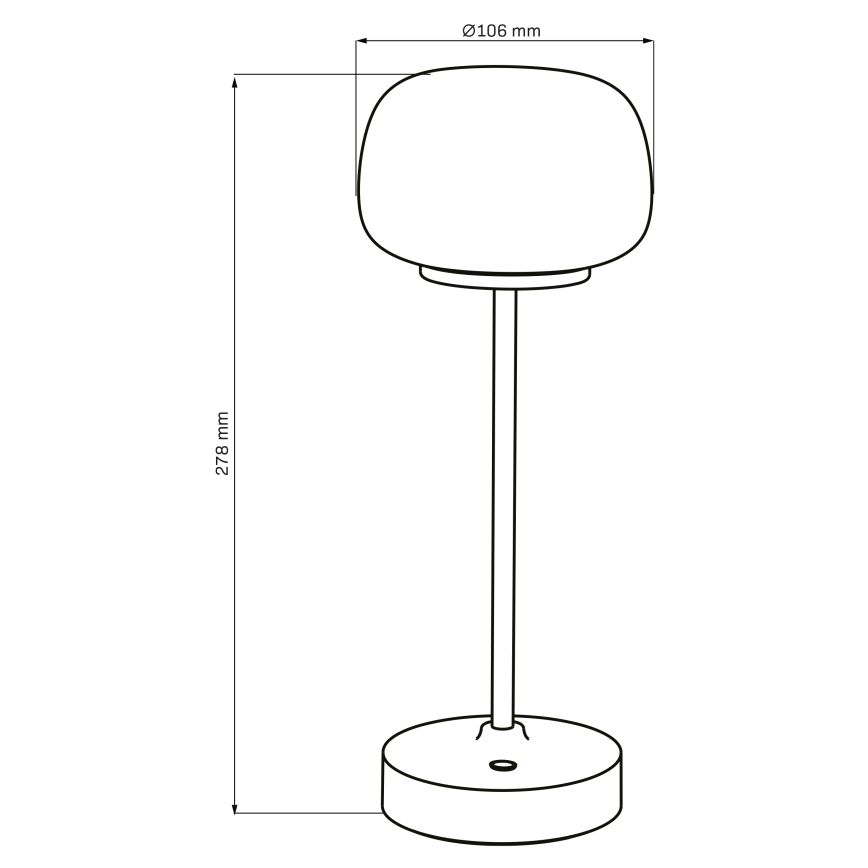 LED Stmievateľná dotyková stolná lampa RIMINI LED/2W/5V USB 2000 mAh čierna/biela