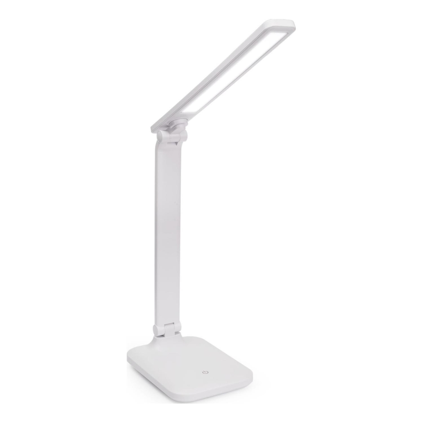 LED Stmievateľná dotyková stolná lampa s bezdrôtovým nabíjaním a USB portom REMUS LED/5W/230V biela
