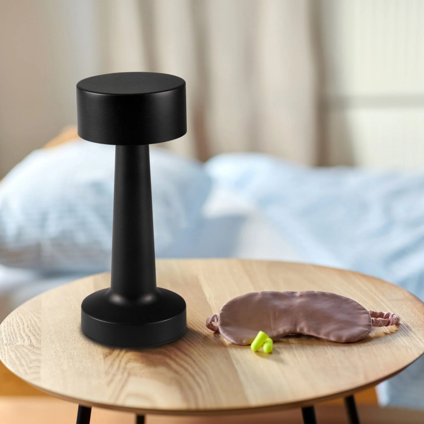 LED stmievateľná dotyková stolná lampa SIMPLY LED/5V 2700/4000/6500K 800 mAh čierna