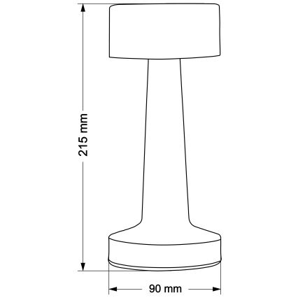 LED stmievateľná dotyková stolná lampa SIMPLY LED/5V 2700/4000/6500K 800 mAh lesklý chróm