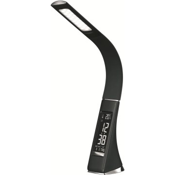 LED stmievateľná dotyková stolová lampa s displejom LED/7W/5V čierna