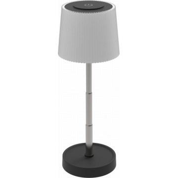 LED stmievateľná dotyková vonkajšia nabíjacia stolná lampa LED/2W/5V IP44 1200 mAh sivá