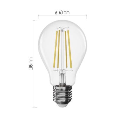 LED stmievateľná filamentová žiarovka A60 E27/7,5W/230V 2700K