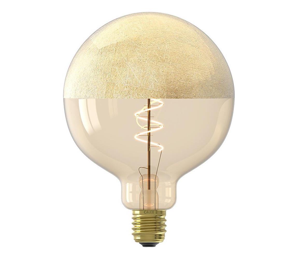 LED stmievateľná filamentová žiarovka G125 s vrchlíkom, pätica E27, 4 W, 230 V, 1800 K, zlatá, CRI 90 8712879155829