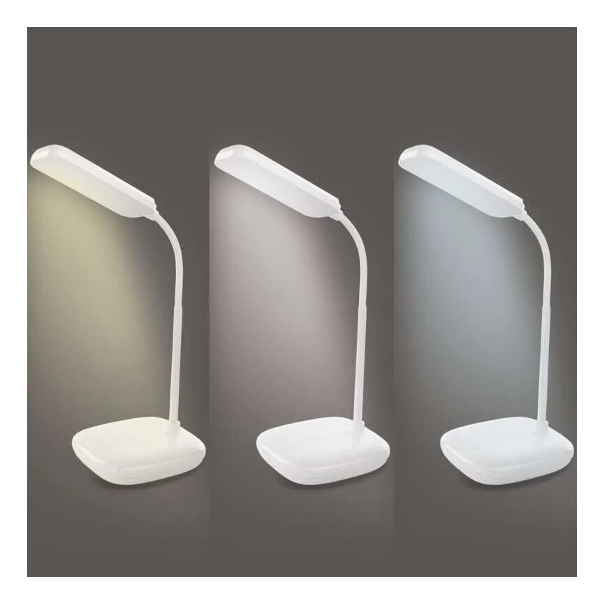 LED Stmievateľná flexibilná stolná lampa LED/12W/230V 3000K/4000K/6500K biela