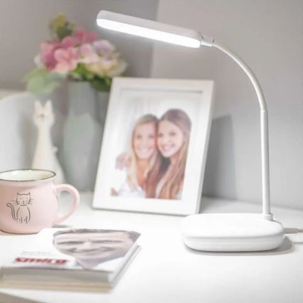 LED Stmievateľná flexibilná stolná lampa LED/12W/230V 3000K/4000K/6500K biela