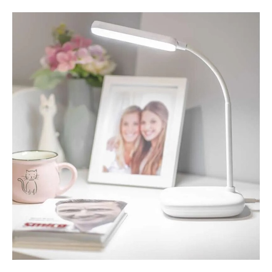 LED Stmievateľná flexibilná stolná lampa LED/12W/230V 3000K/4000K/6500K biela
