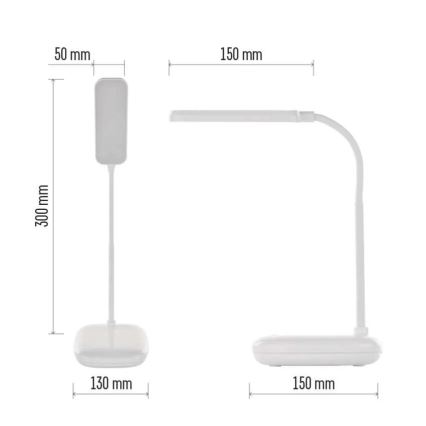 LED Stmievateľná flexibilná stolná lampa LED/12W/230V 3000K/4000K/6500K biela
