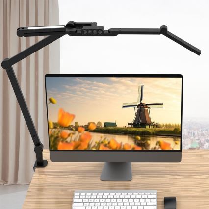 LED Stmievateľná dotyková flexibilná stolná lampa POINTIQ LED/24W/230V 3000-6500K CRI 92 čierna