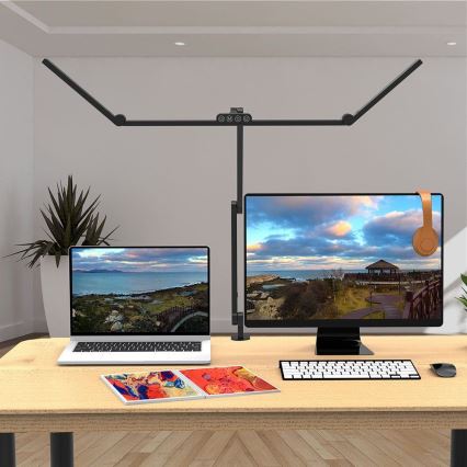 LED Stmievateľná dotyková flexibilná stolná lampa POINTIQ LED/36W/230V 3000-6500K CRI 92 čierna
