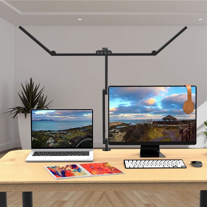 LED Stmievateľná dotyková flexibilná stolná lampa POINTIQ LED/36W/230V 3000-6500K CRI 92 čierna