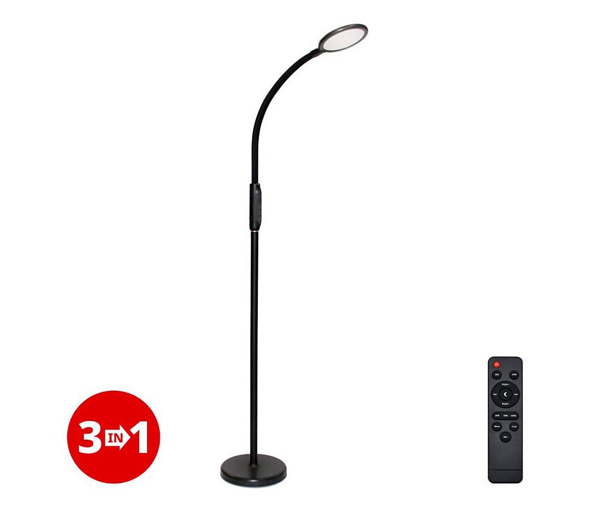 light LED Stmievateľná lampa 3v1 LED/12W/230V čierna CRI 90 + diaľkové ovládanie