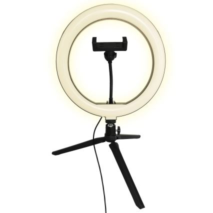 LED Stmievateľná lampa so statívom a držiakom na vlogovanie LED/10W/5V 2700-6500K