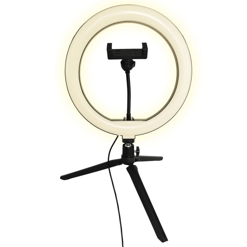 LED Stmievateľná lampa so statívom a držiakom na vlogovanie LED/10W/5V 2700-6500K