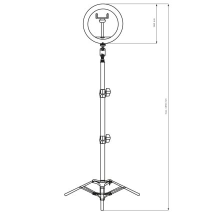 LED Stmievateľná lampa so statívom a držiakom na vlogovanie LED/15W/5V 2700-6500K