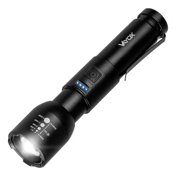 LED Stmievateľná nabíjacia baterka LED/20W/5V IPX4 800 lm 2000 mAh