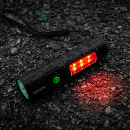 LED Stmievateľná nabíjacia baterka s červeným svetlom LED/5W/5V IPX4 250 lm 2000 mAh